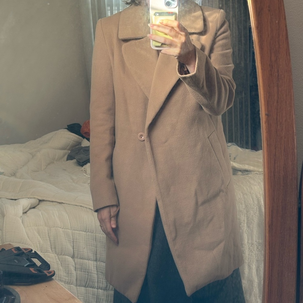 Boohoo Classic Tan Long 🫛 peacoat